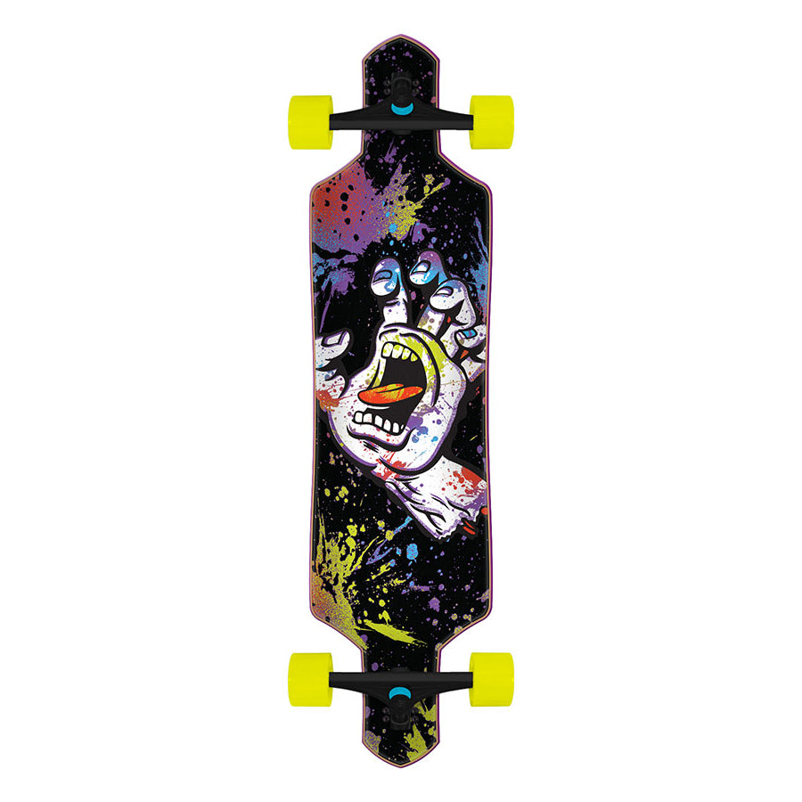 36" Hand Splatter Santa Cruz Drop Thru Longboard