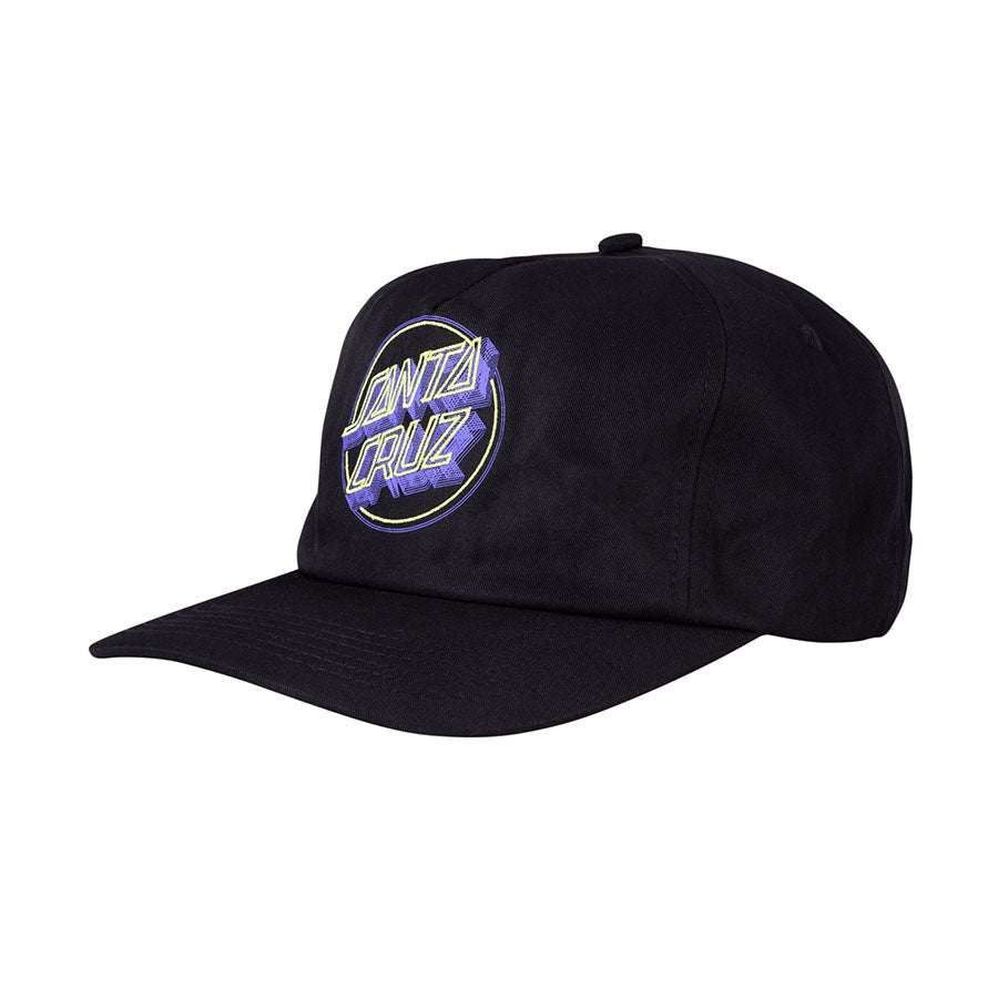 Black Linear Dot Santa Cruz Strapback Hat