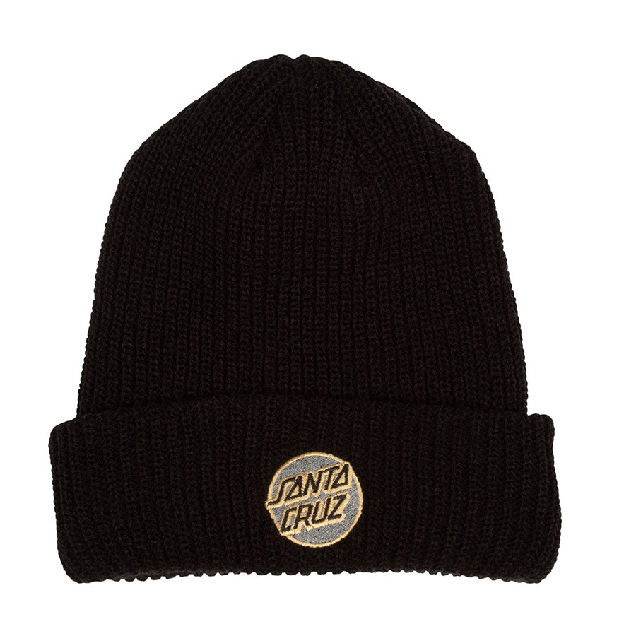 Black Missing Dot Santa Cruz Ribbed Beanie