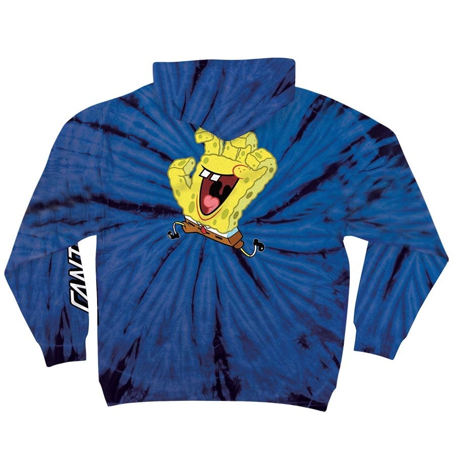 Santa Cruz x SpongeBob Hand Tie Dye Pullover Hoodie - Spider Royal