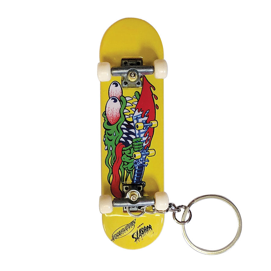 Yellow Slasher Santa Cruz Fingerboard Key Chain