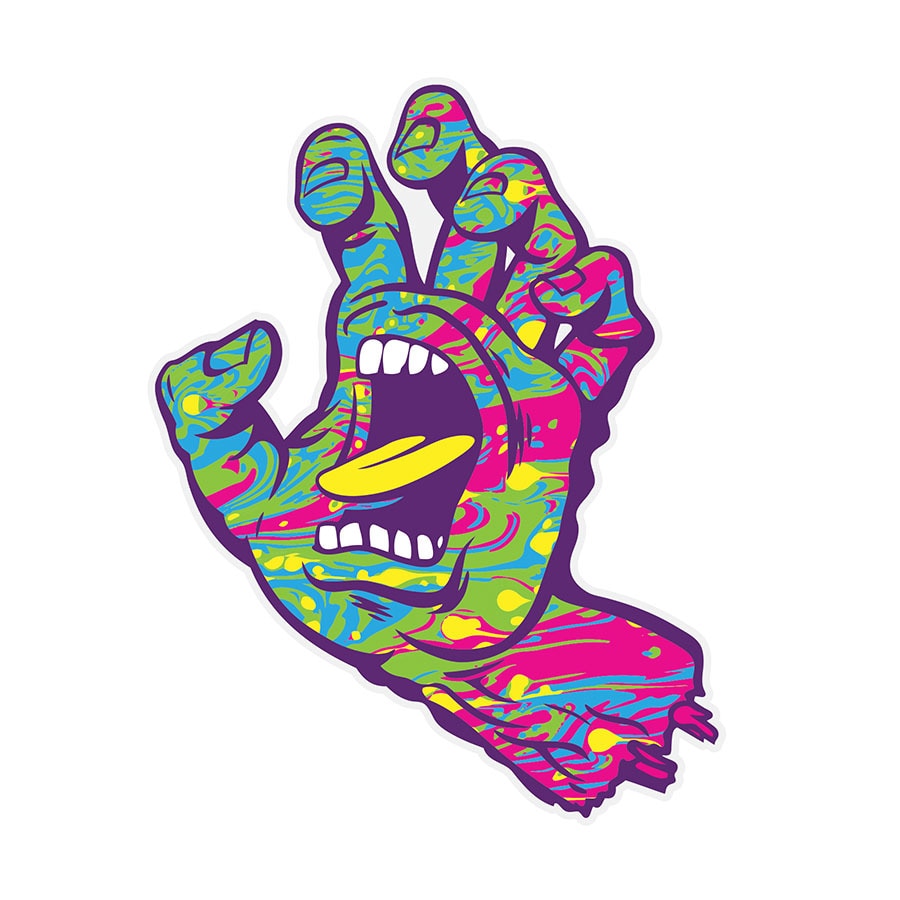 Santa Cruz Spill Screaming Hand Sticker 4.73"