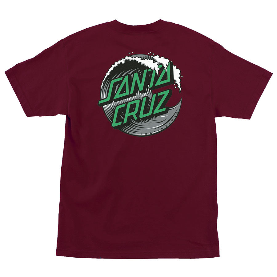 Burgundy Wave Dot Santa Cruz T-Shirt Back