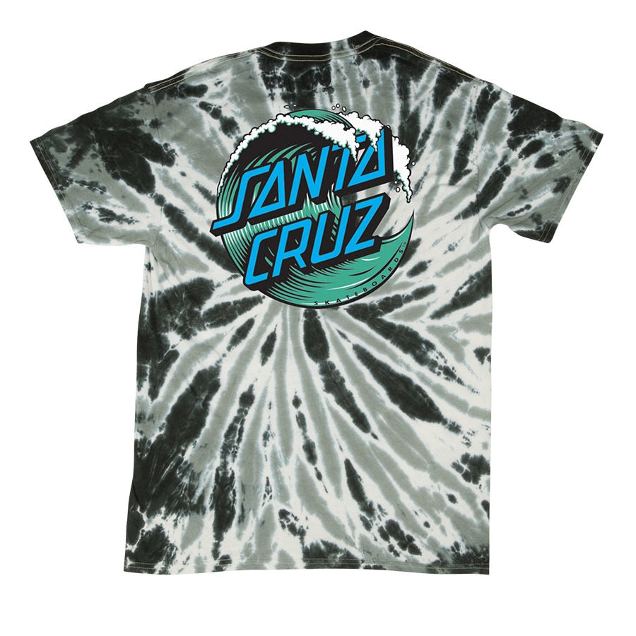 Santa Cruz Youth Wave Dot Tee - Twist Black