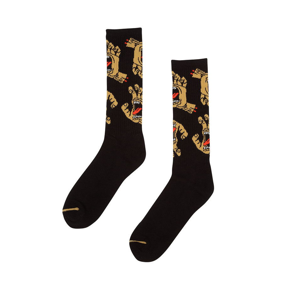 Black Work Hand Santa Cruz Skateboard Socks