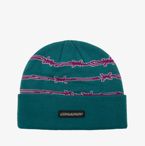 Teal Barbwire Corduroy Alcatraz Snowboard Beanie