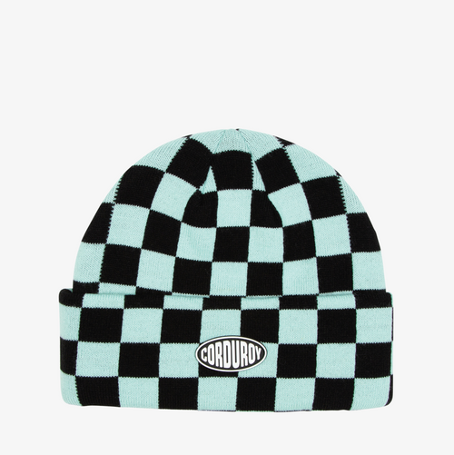 Mint Checker Corduroy Checkmate Snowboard Beanie