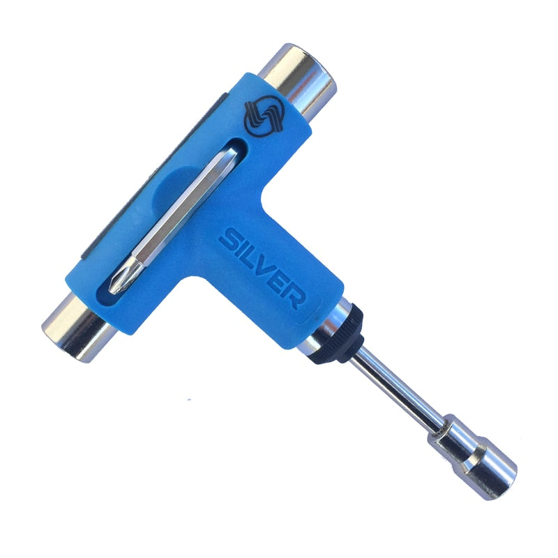 Silver X Exodus Ratchet Skateboard Tool - Blue/Silver