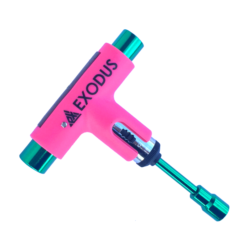 Silver X Exodus Ratchet Skateboard Tool - Pink/Green