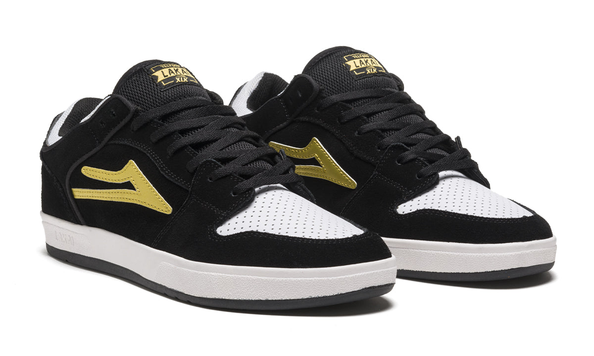 Black/Gold Telford Low Lakai Skateboard Shoe Front