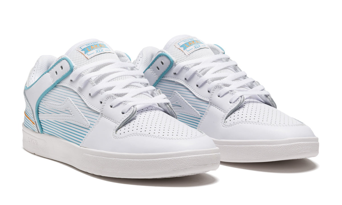 White Leather Rob Welsh Lakai Telford Low Skate Shoe Front