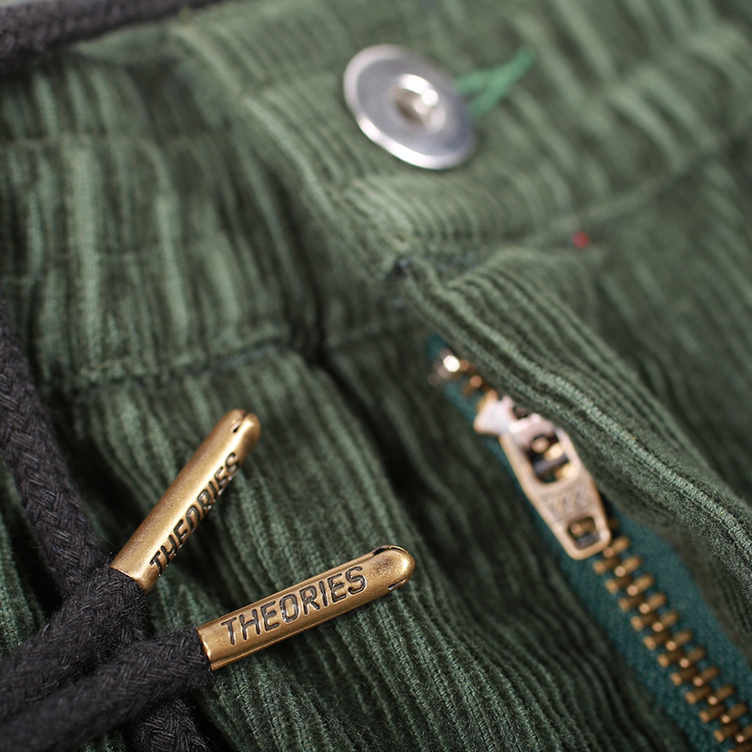 Alpine Green Theories Corduroy Shorts Detail