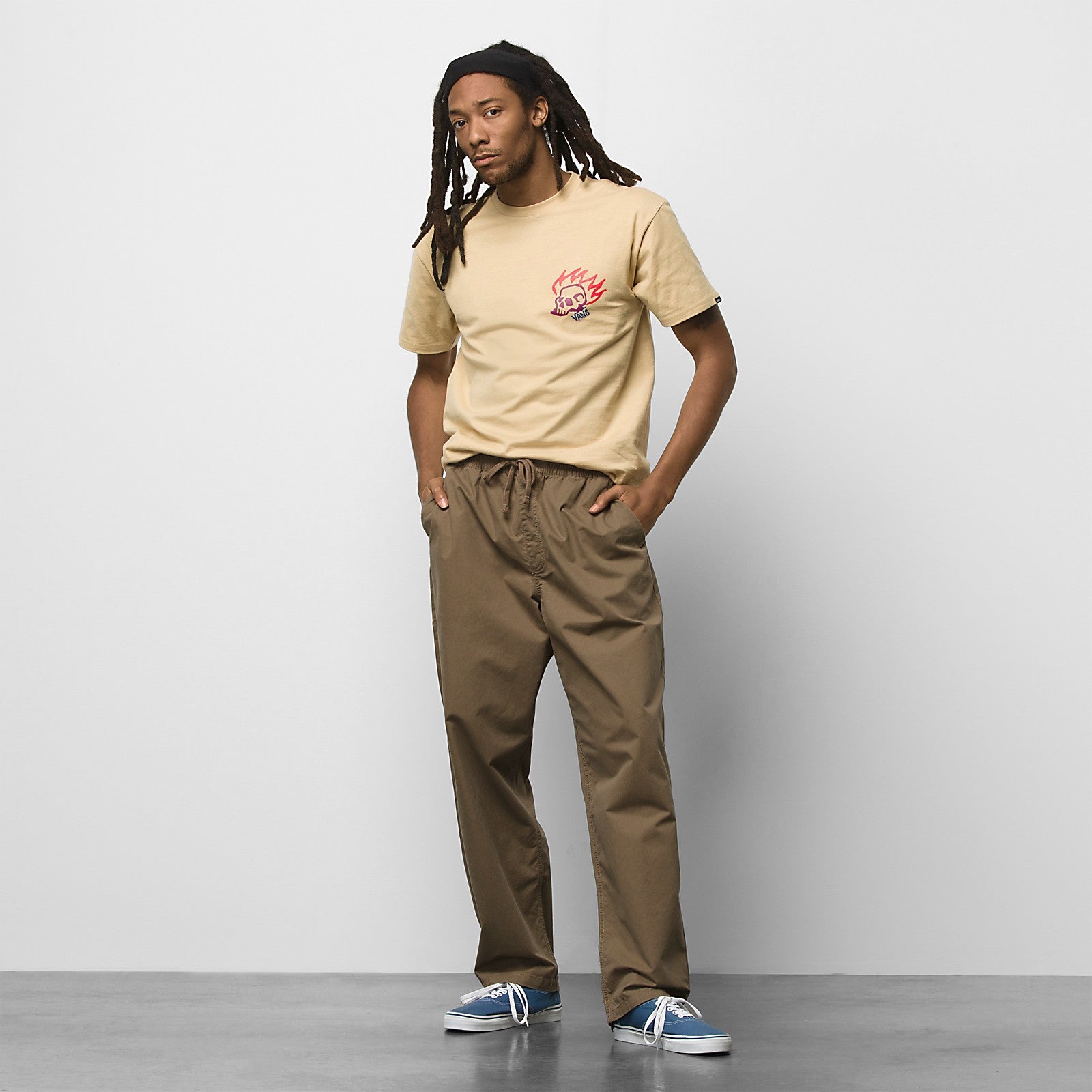 Vans Range Baggy Tapered Elastic Waist Pants - Canteen