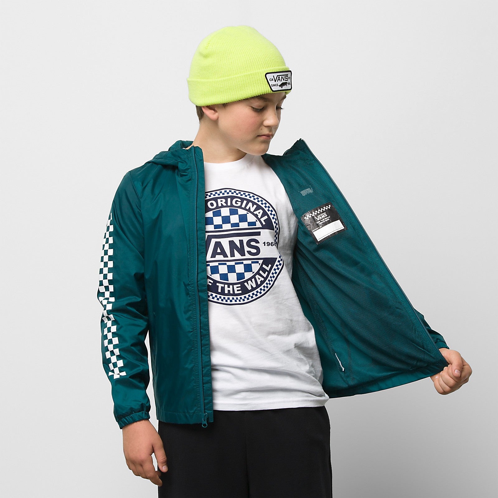 Deep Teal Kids Garnett Vans Windbreaker Jacket