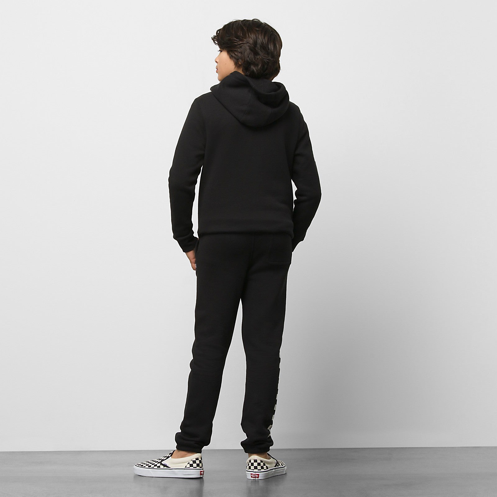 Kids Black ComfyCush Vans Fleece Sweatpants Back