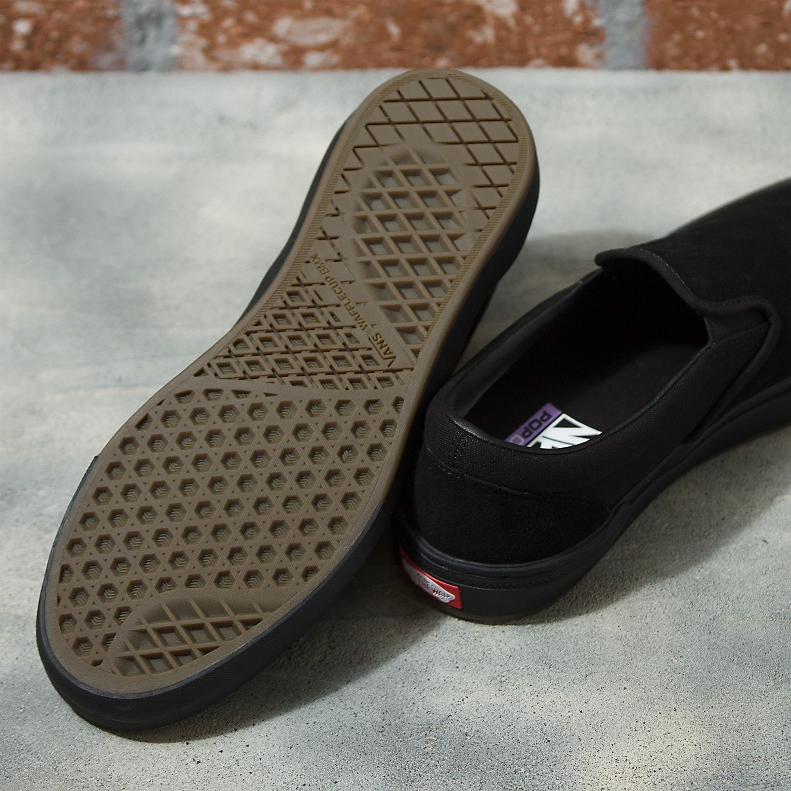 Black/Black BMX Vans Slip On Shoe Bottom