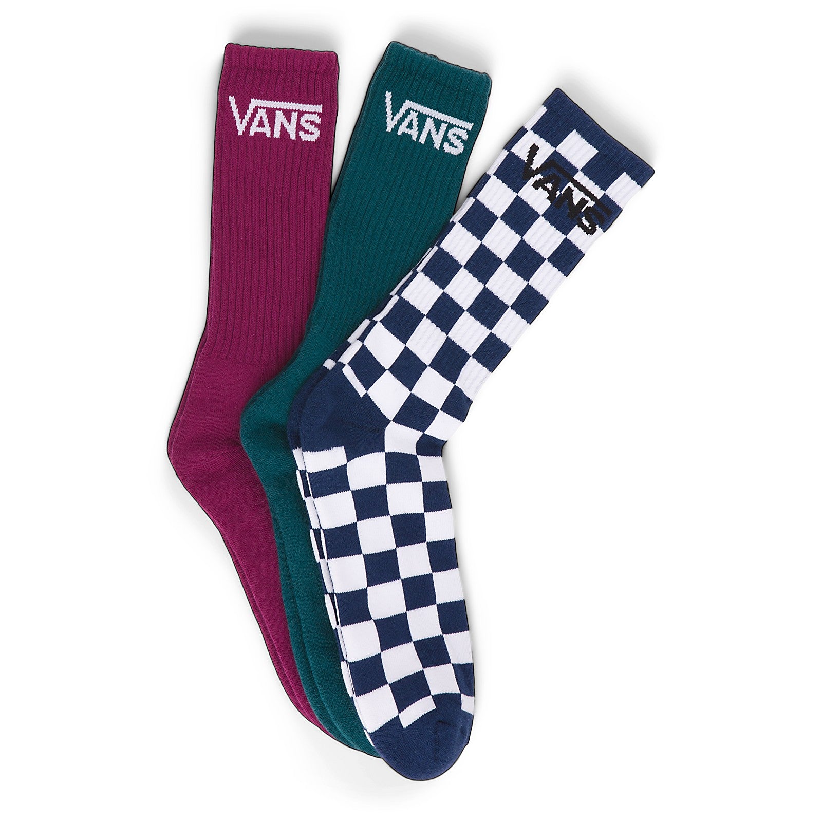 Deep Teal Classic Crew Vans 3-Pack Socks