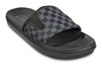 Black Checkerboard Ultracush Vans Slide On