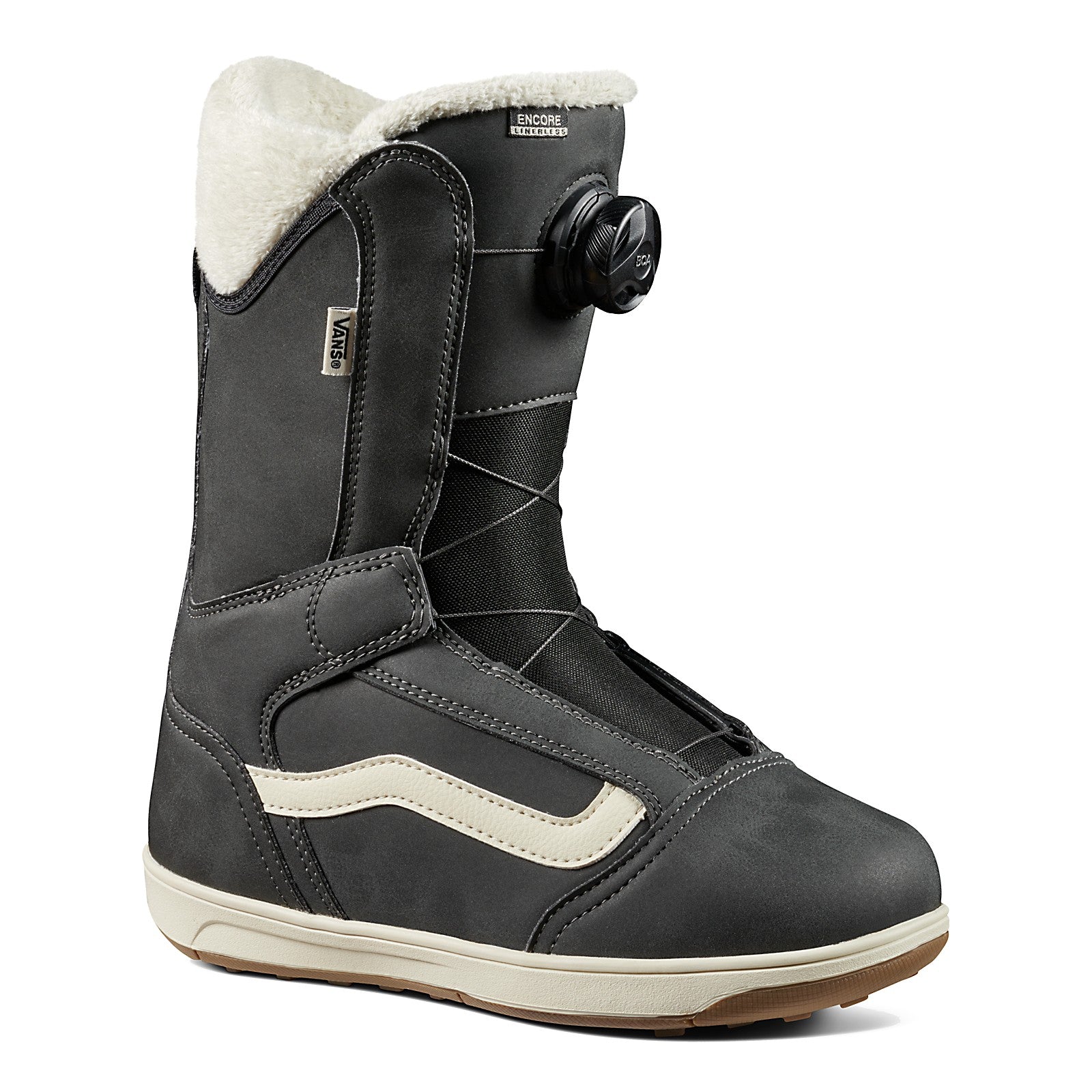 Black/Brown 2023 Encore Linerless Women's Vans Snowboard Boots