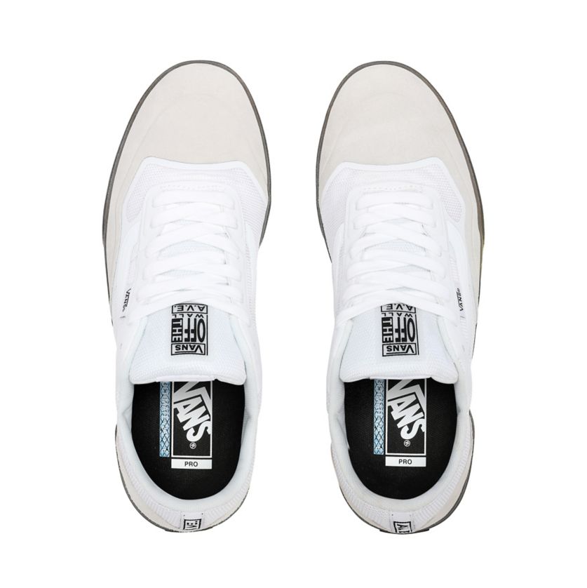 White AVE Pro Vans Skateboarding Shoe Top