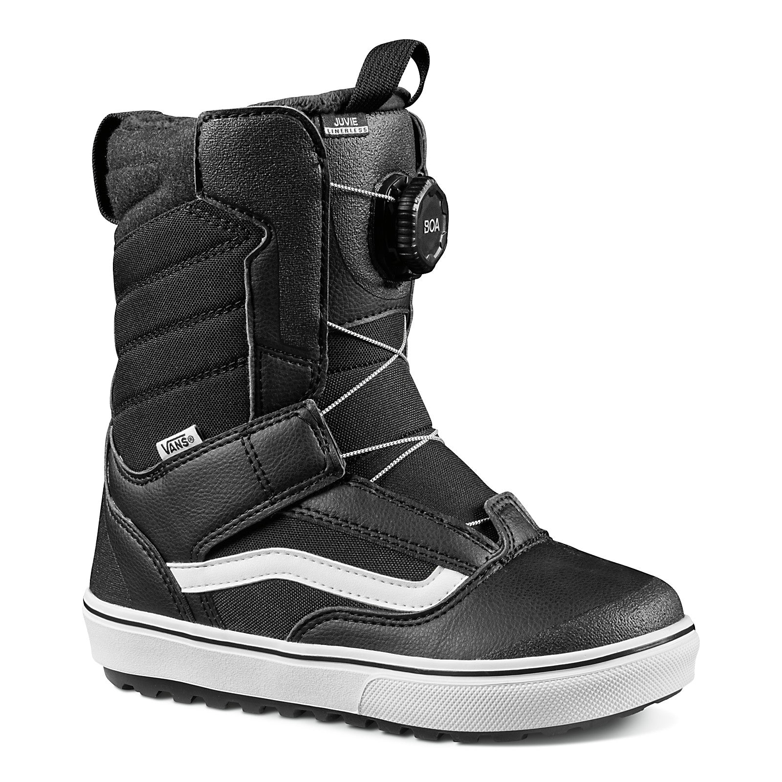 Black/White Kids Juvie Linerless Vans Snowboard Boots
