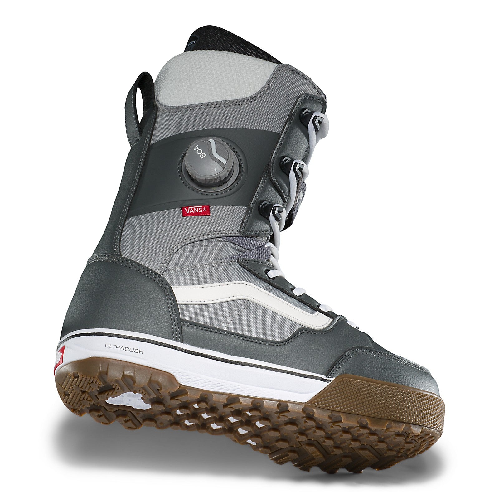 Grey/White Invado Pro Vans Snowboard Boots Side