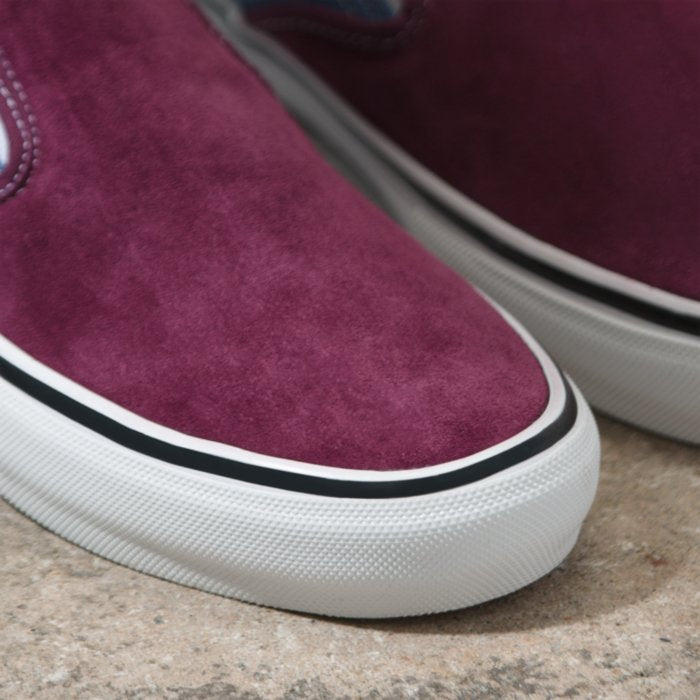 Blue/Mauve Wine Vans Skate Slip On Detail