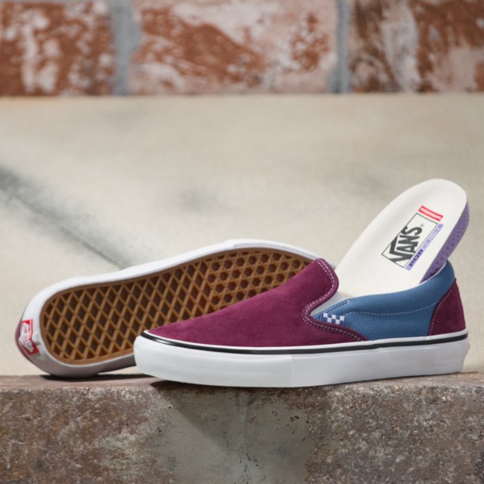 Blue/Mauve Wine Vans Skate Slip On