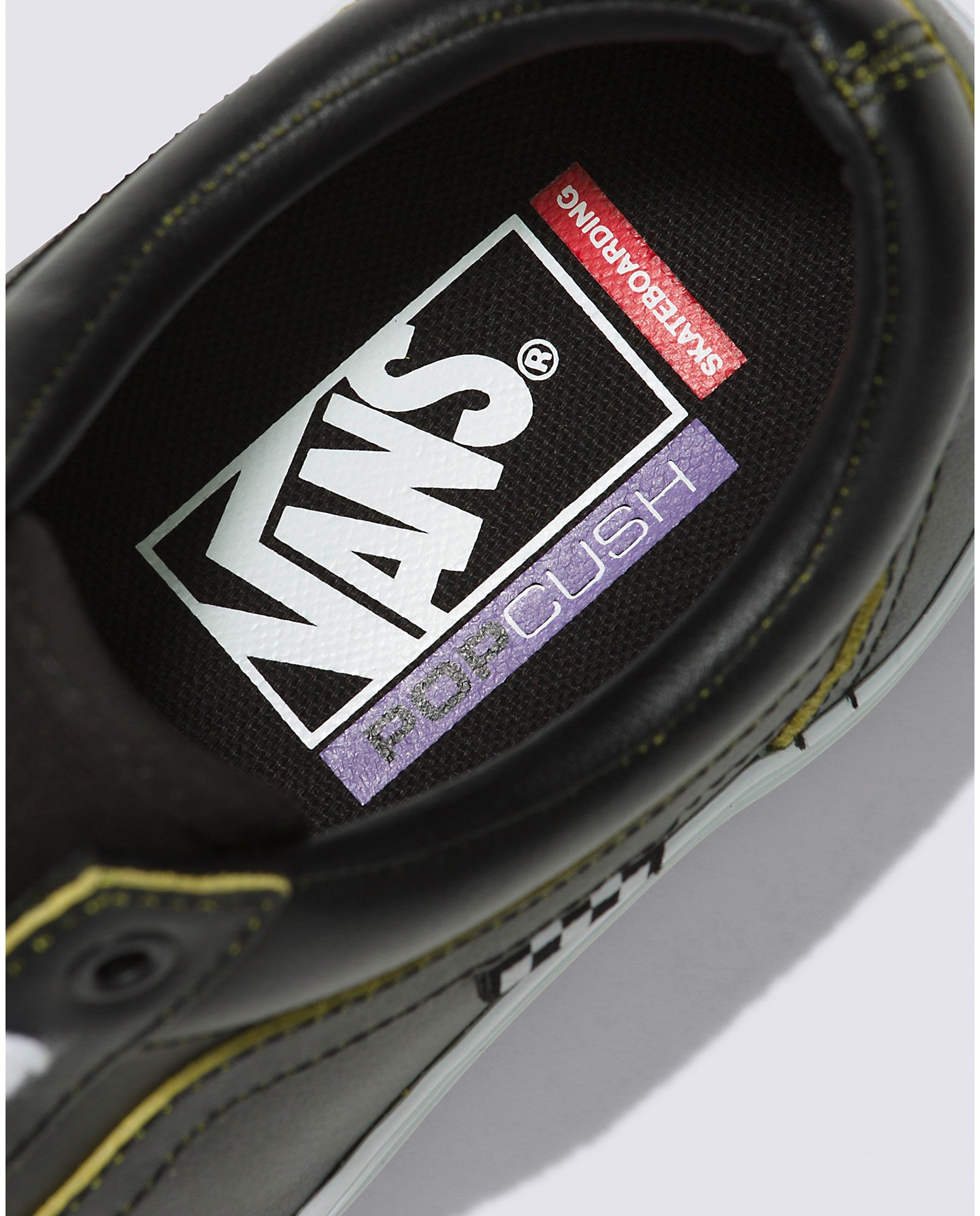 Black/Lime Wear-Away Vans Skate Old Skool Shoe Detail