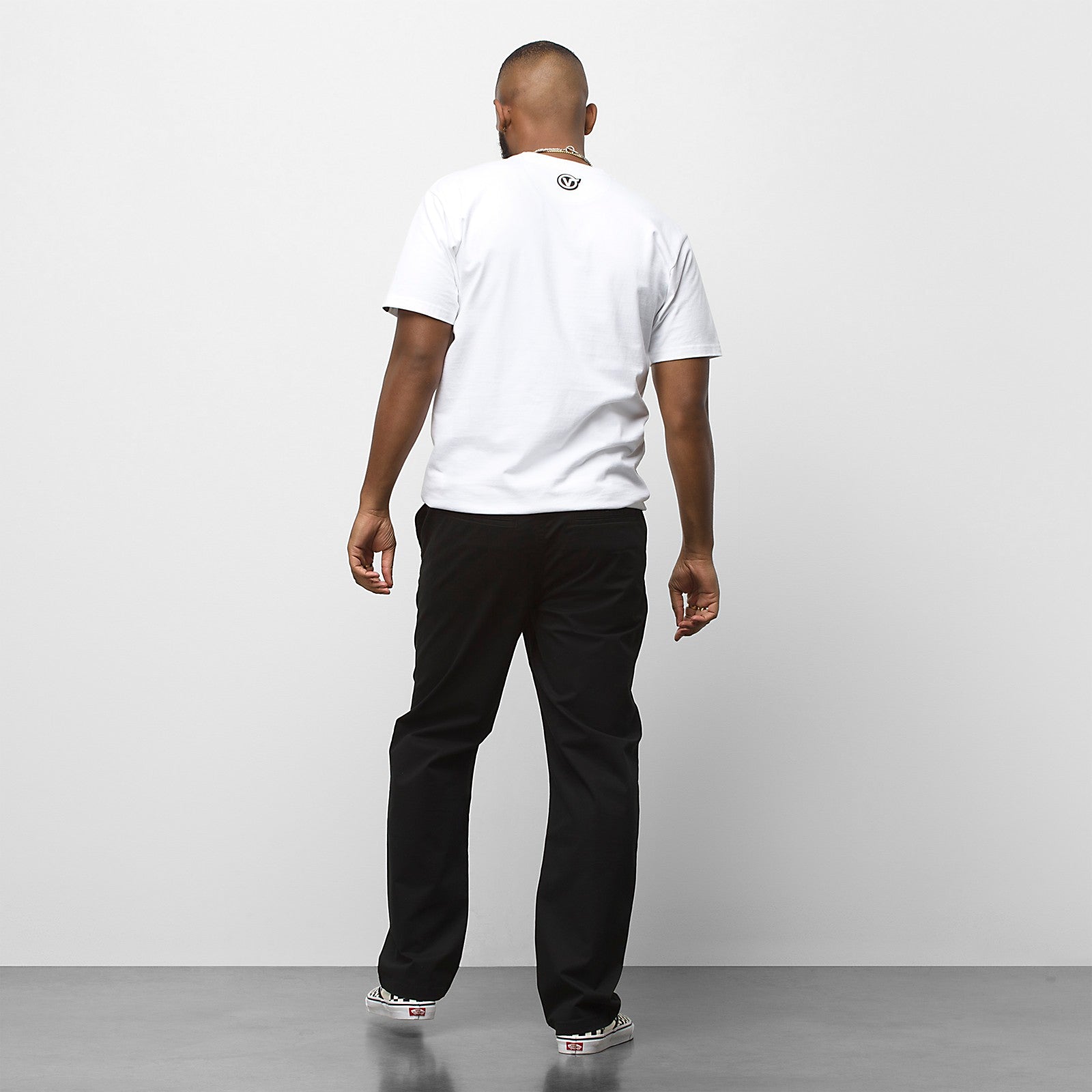 Black Relaxed Fit Vans Elastic Range Pants Back