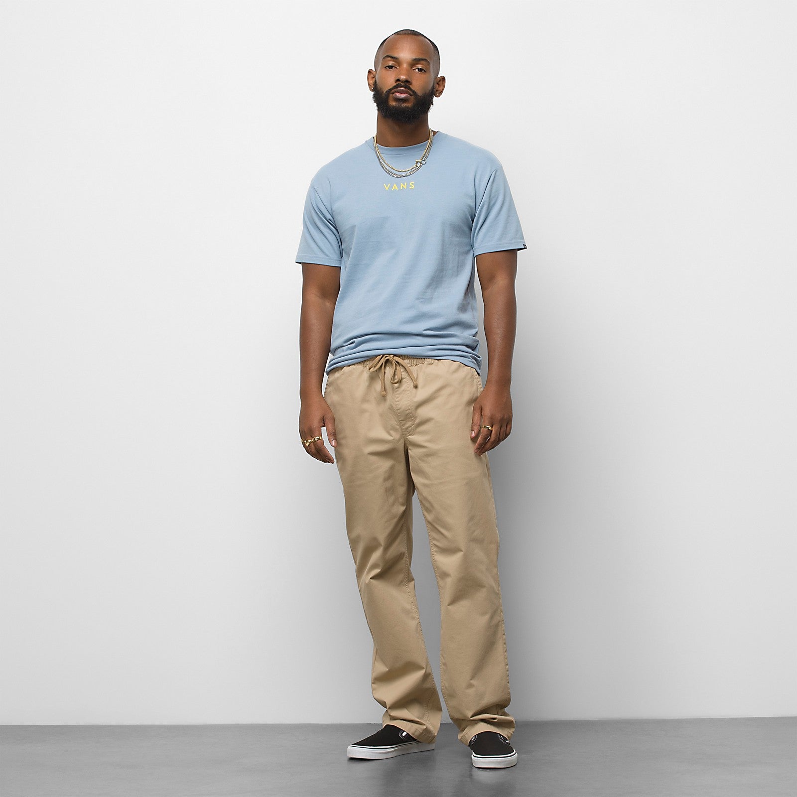 Khaki Relaxed Fit Vans Elastic Range Pants