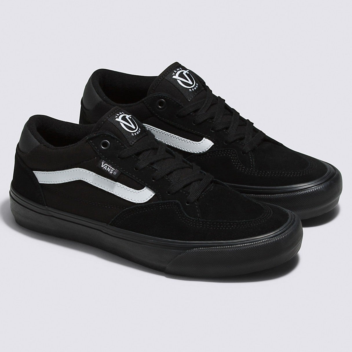 Black/Black/White Rowan Vans Skateboard Shoe