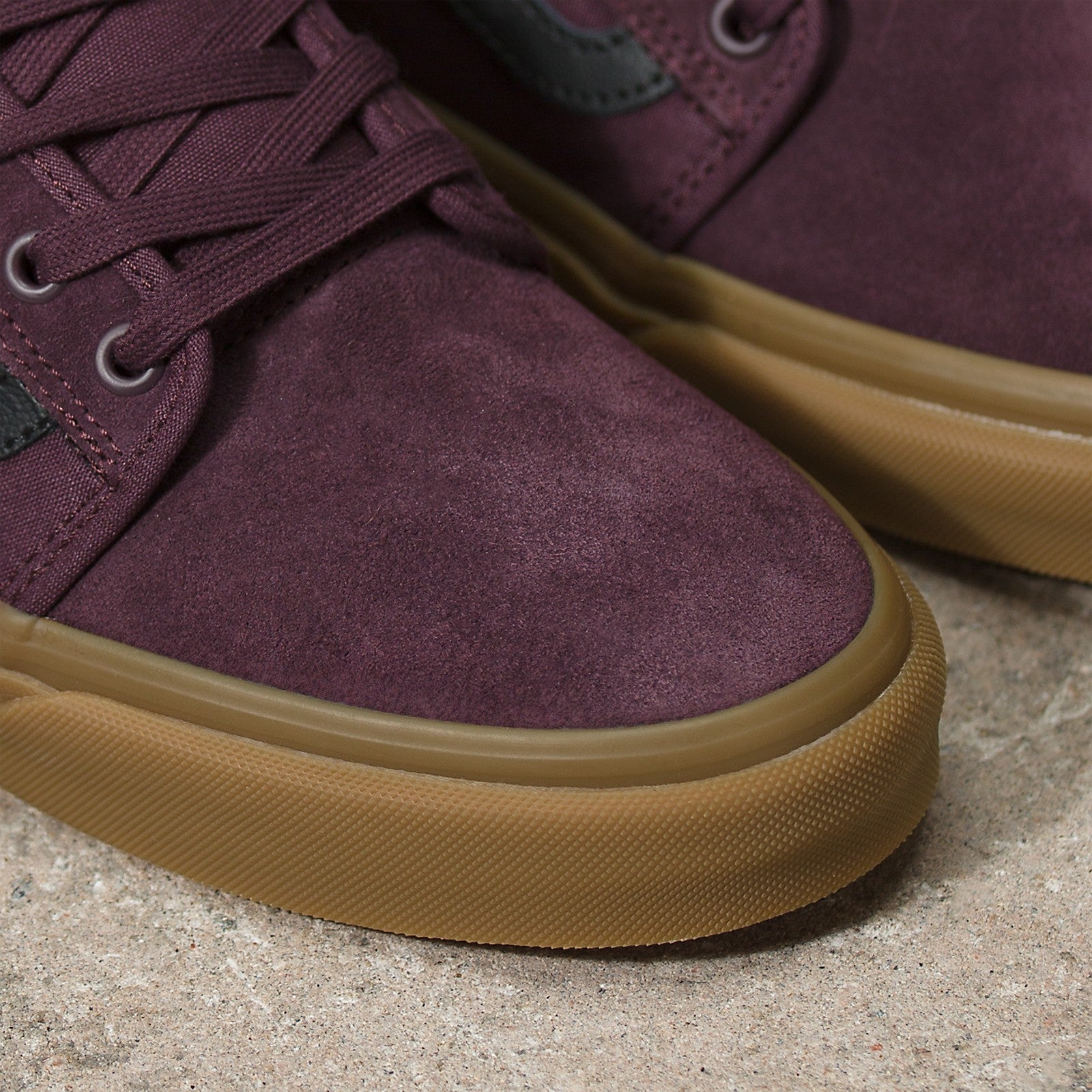 Port/Gum Chukka Low Sidestripe Vans Skateboard Shoe Detail