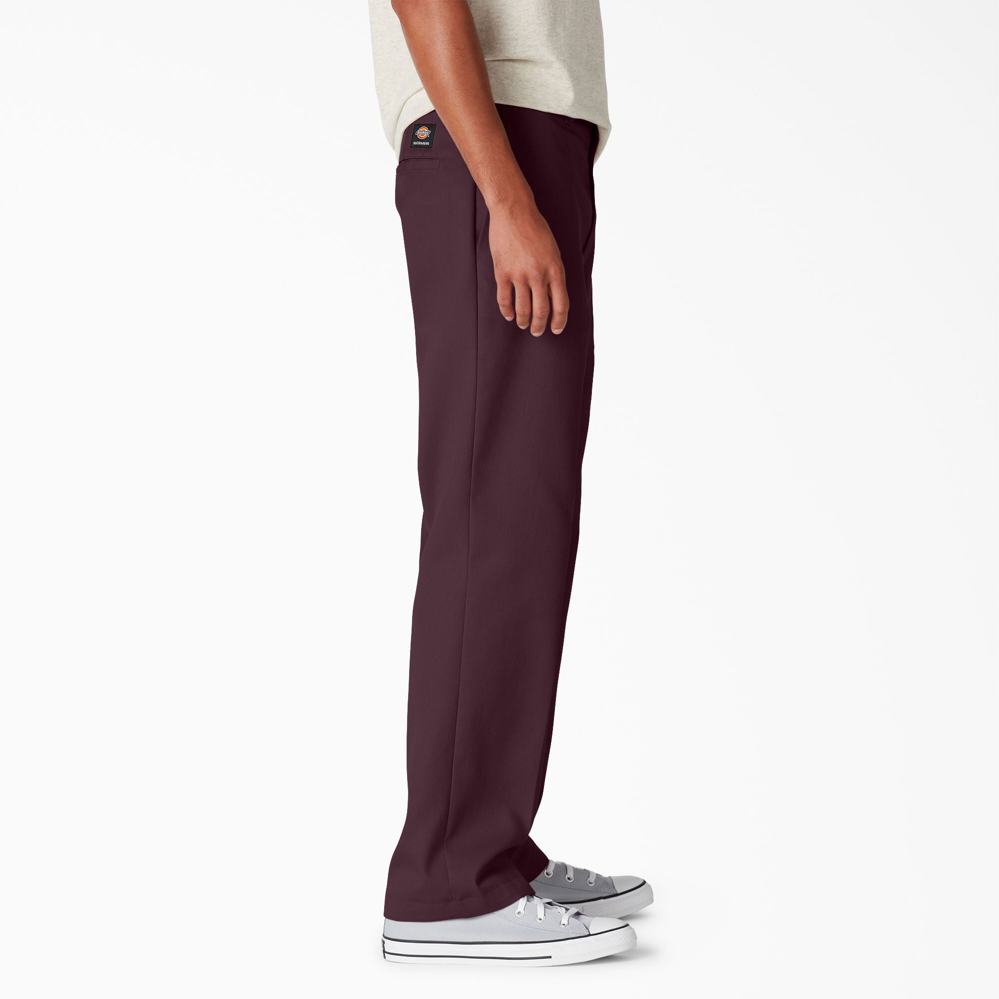 Maroon Dickies Regular Fit Skateboarding Pants Side