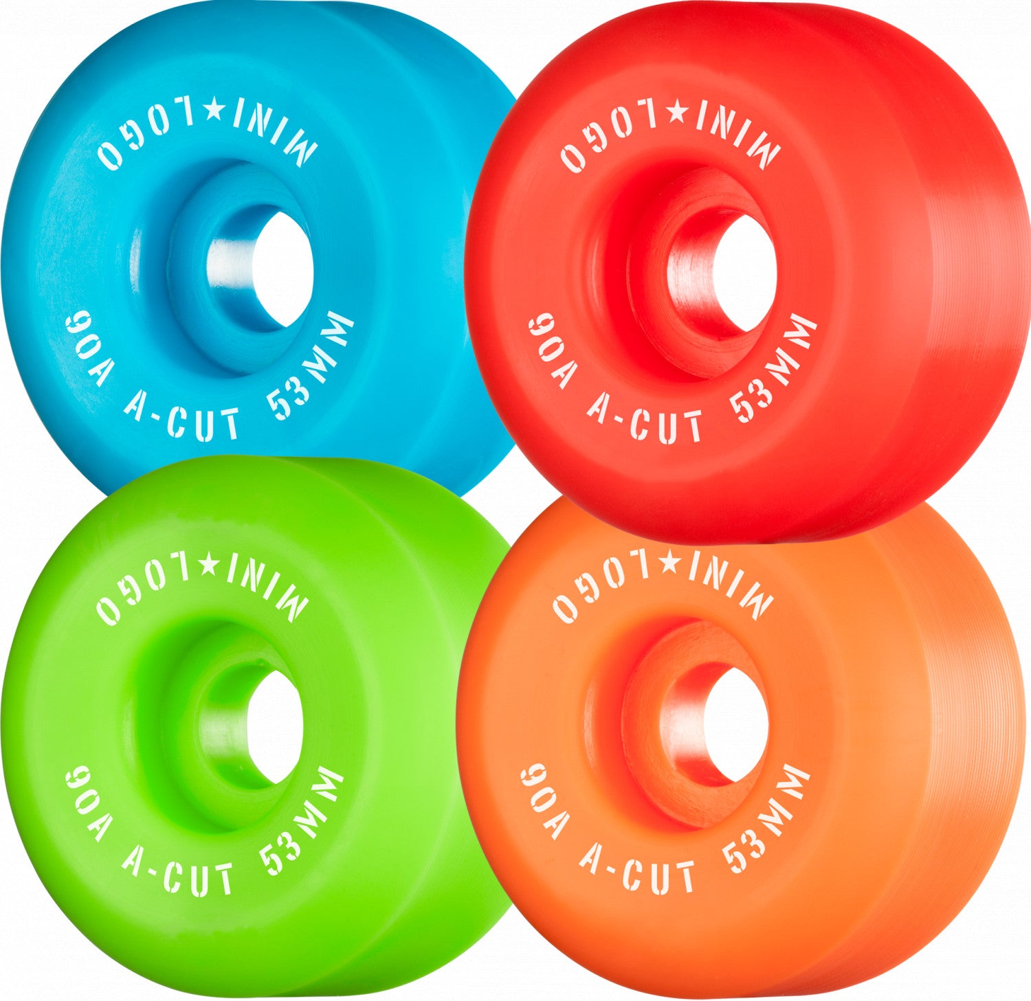 Multicolor 90a Hybrid A-Cut Mini Logo Skateboard Wheels