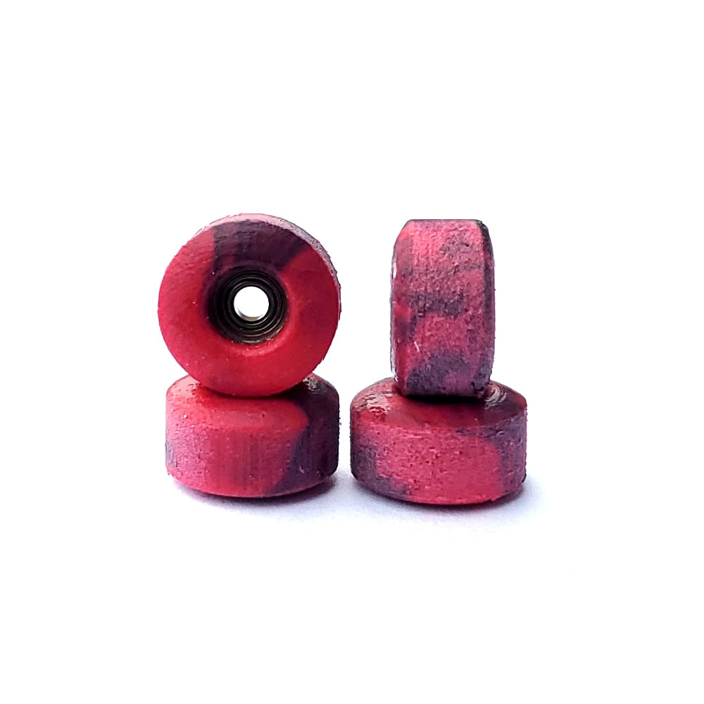 Abstract 105A Slim Swirl Urethane Fingerboard Wheels - Black/Red