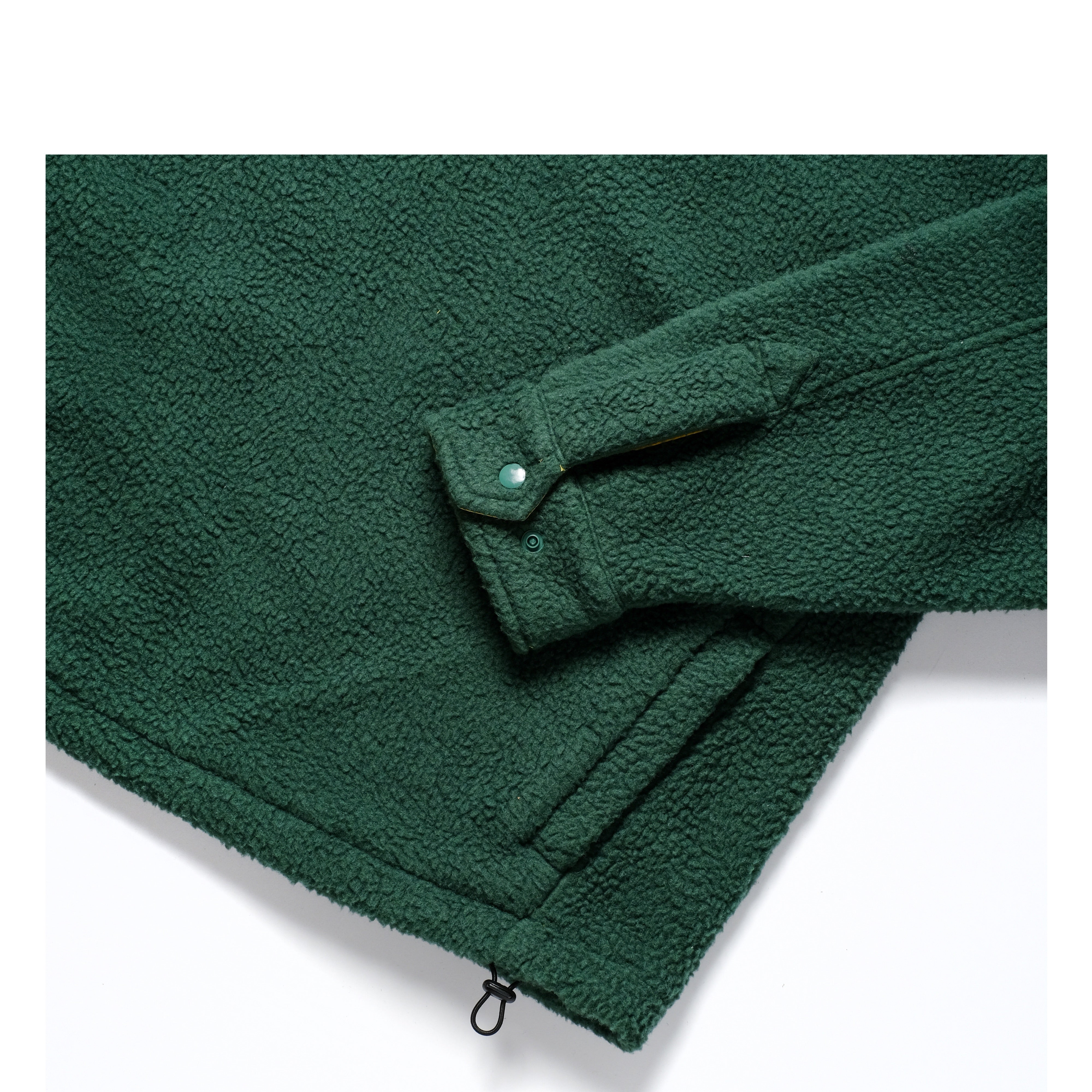 Green Fleece Howl Supply Henley Detail