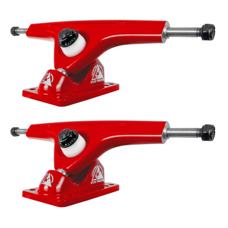 Red 180mm Atlas Ultralight Longboard Trucks