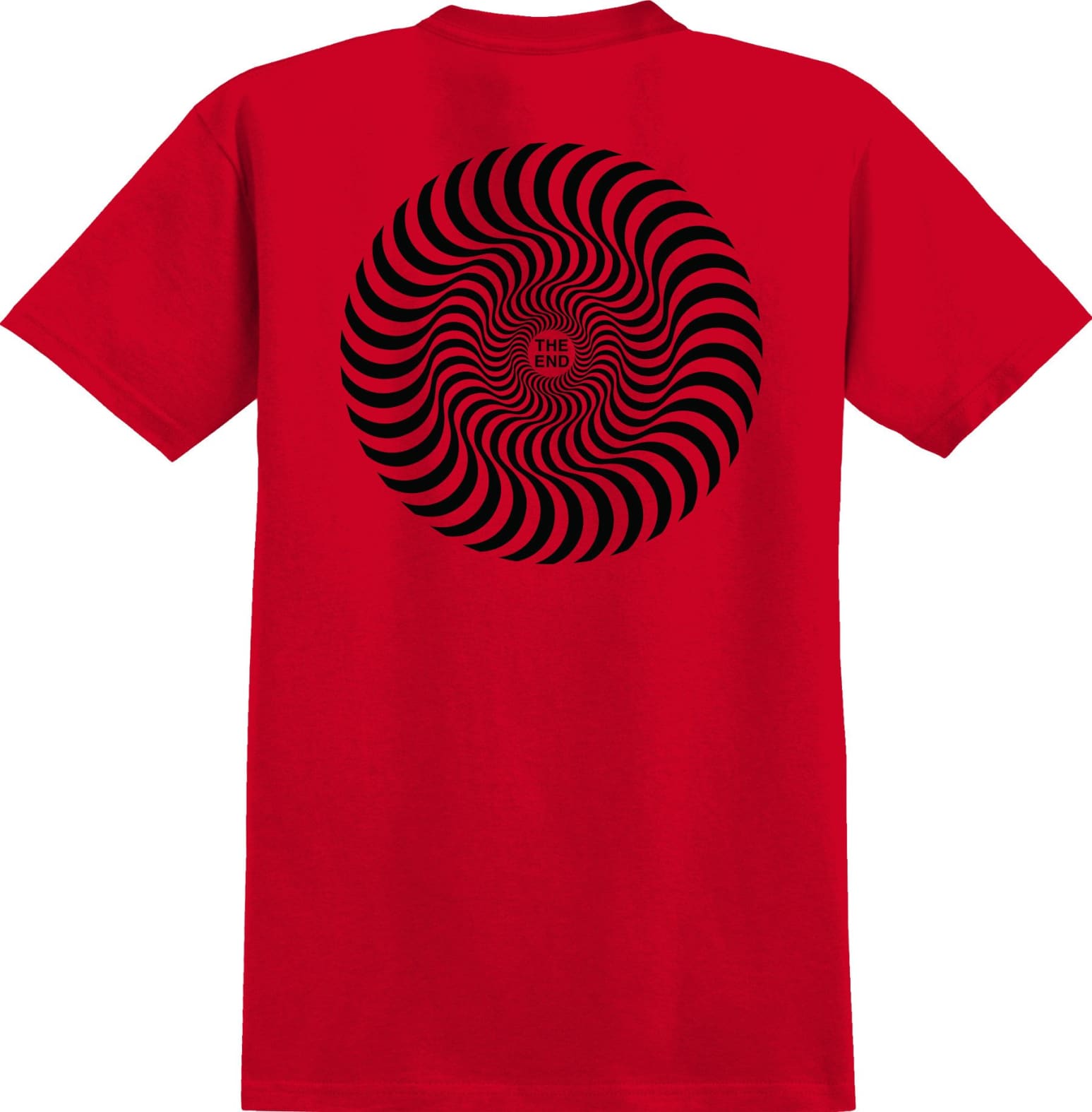 Red Youth Classic Swirl Fade Spitfire Wheels T-Shirt Back