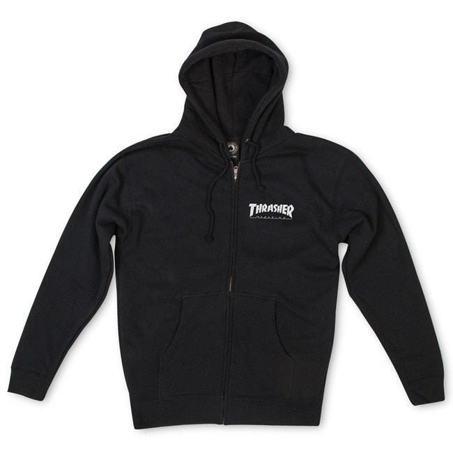 Thrasher Skate Mag Logo Zip Hoodie - Black