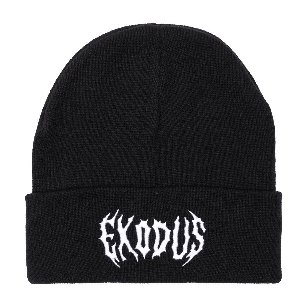 Black/White Metal Exodus Cuff Beanie