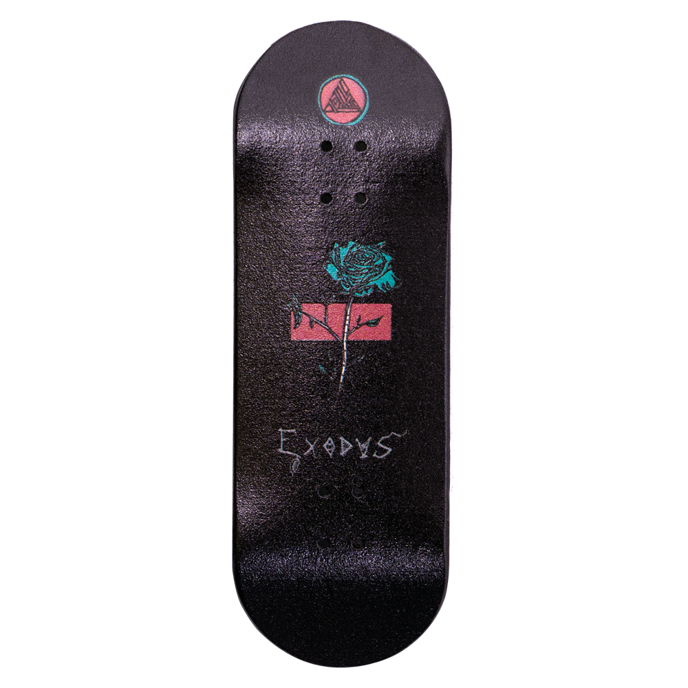 Black Anoixi Rose Exodus Fingerboard Deck