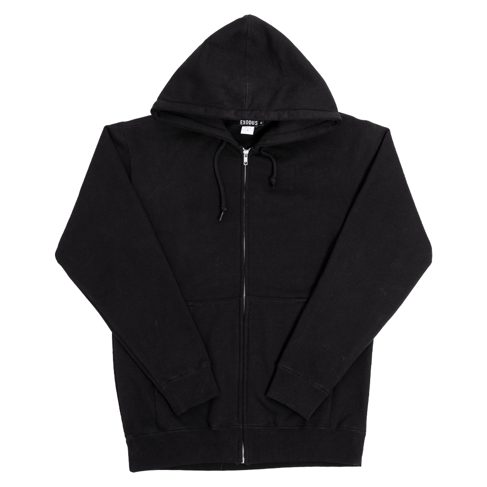 Black Exodus Ski Mask Zip Up Hoodie Front