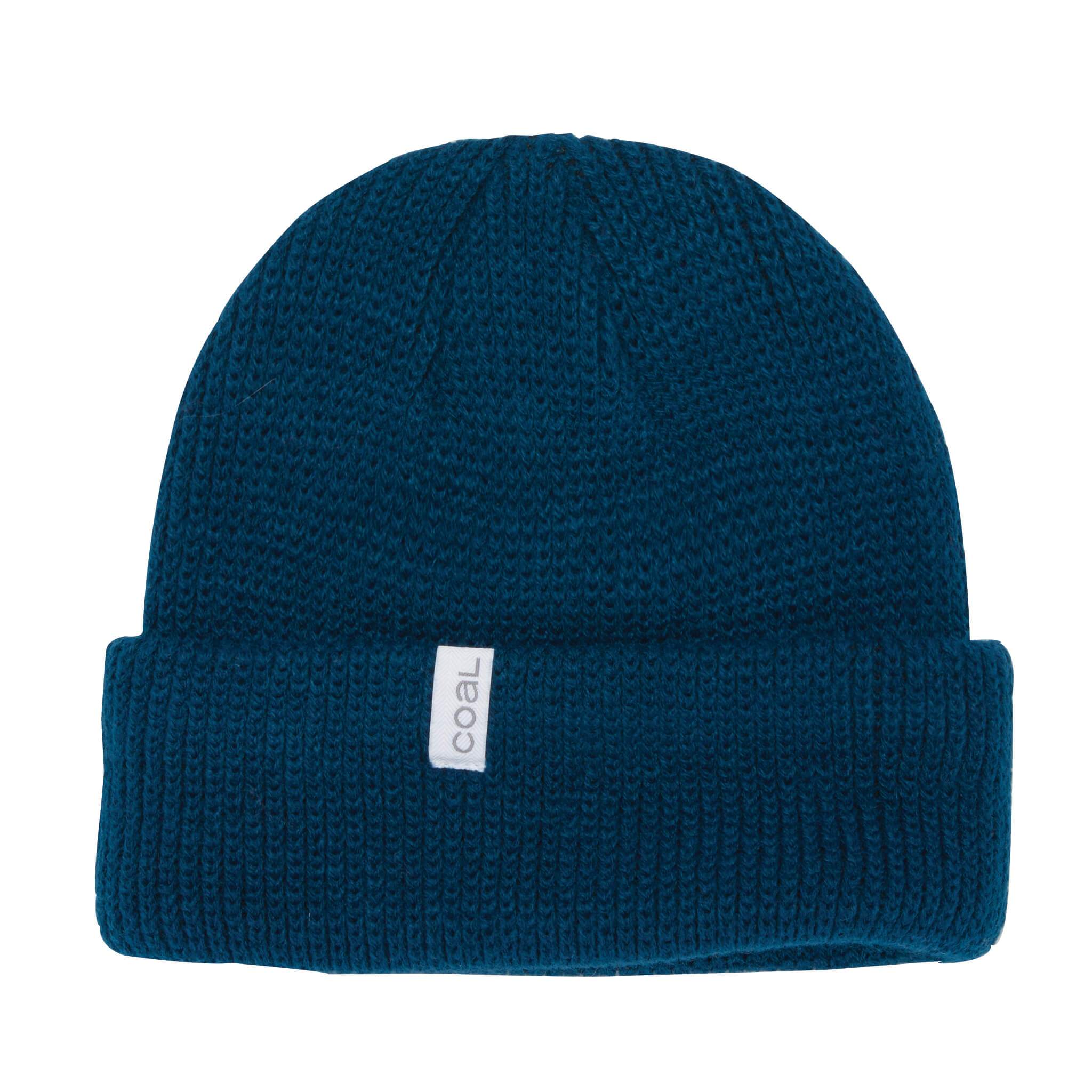 Marine Blue Thick Knit Frena Coal Cuff Beanie