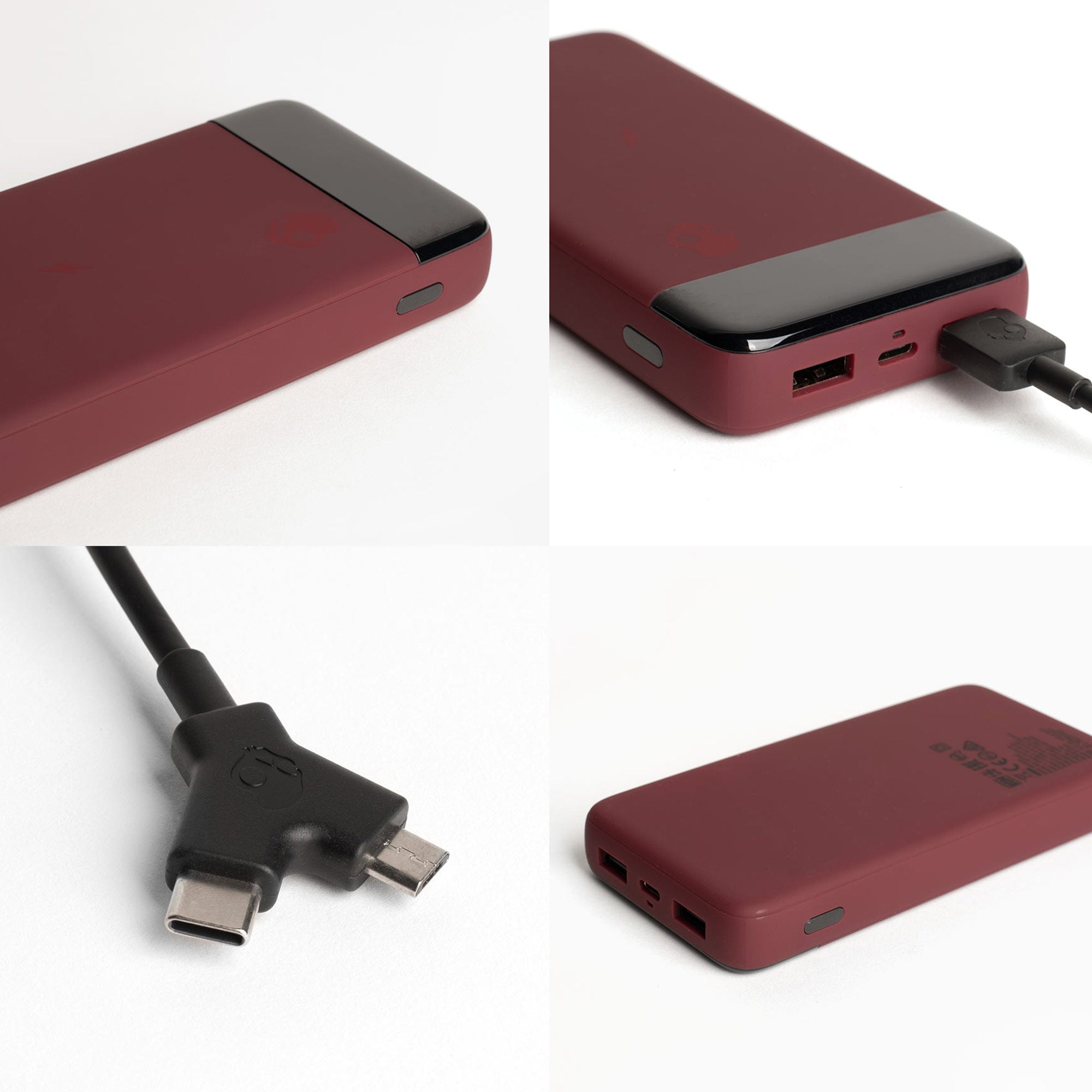 Deep Red Stash Fuel Portable Skullcandy Charging Block Details