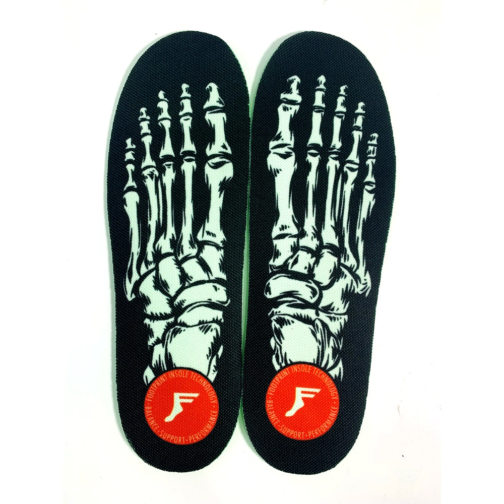 Black Skeleton Kingfoam Elite Footprint Skateboarding Insoles