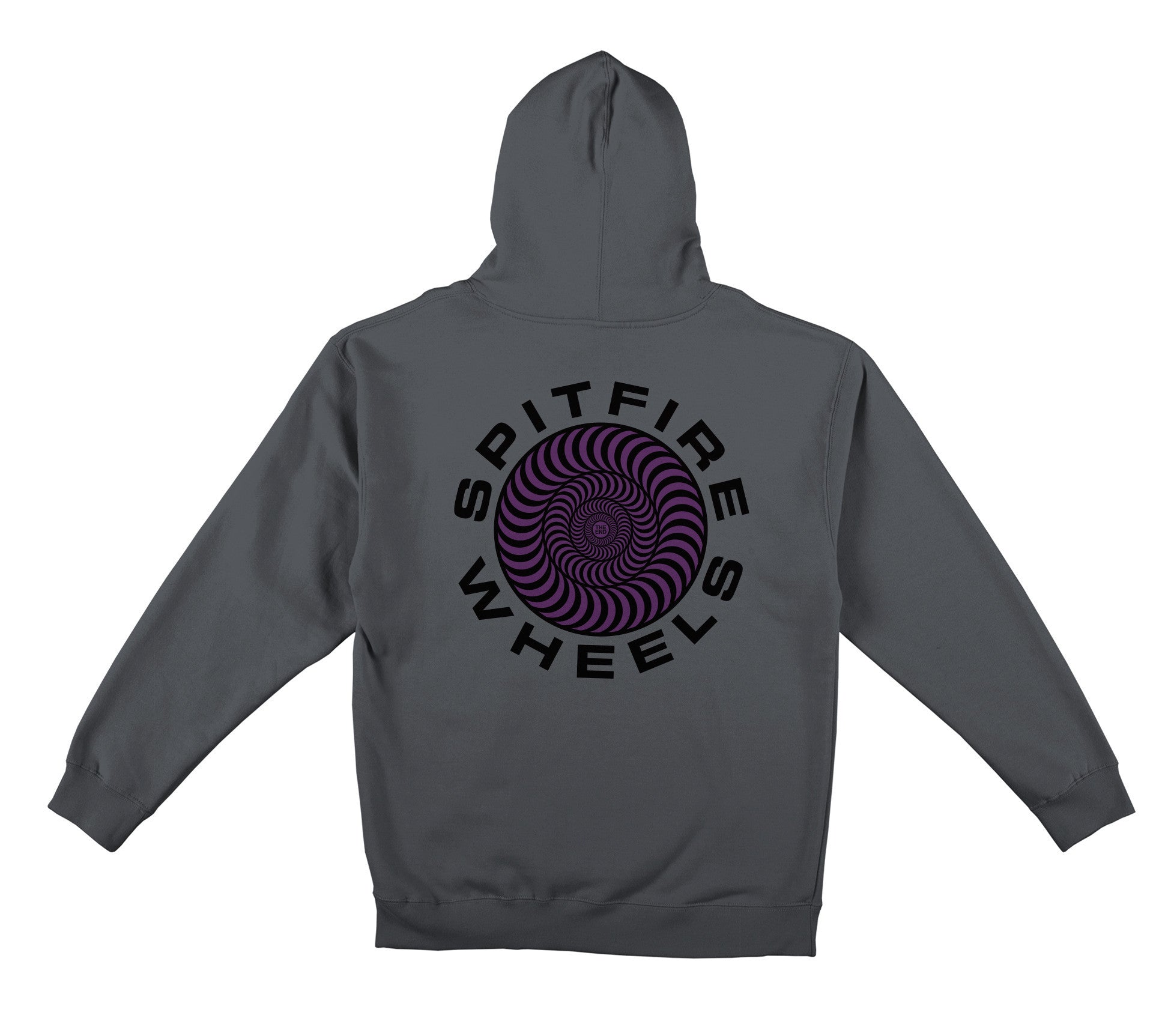 Charcoal Classic 87' Spitfire Wheels Swirl Hoodie Back
