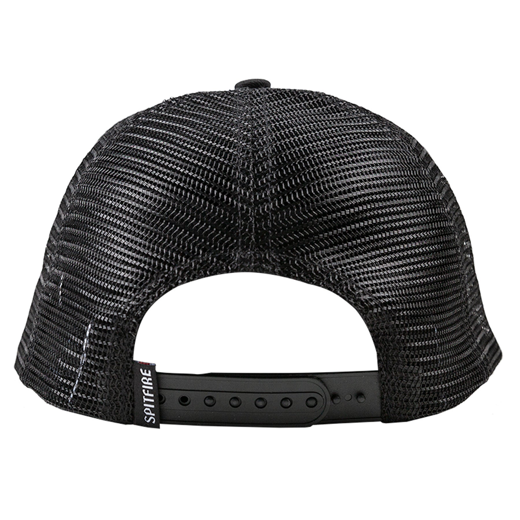 Black Classic 87' Mesh Spitfire Trucker Snapback Hat Back