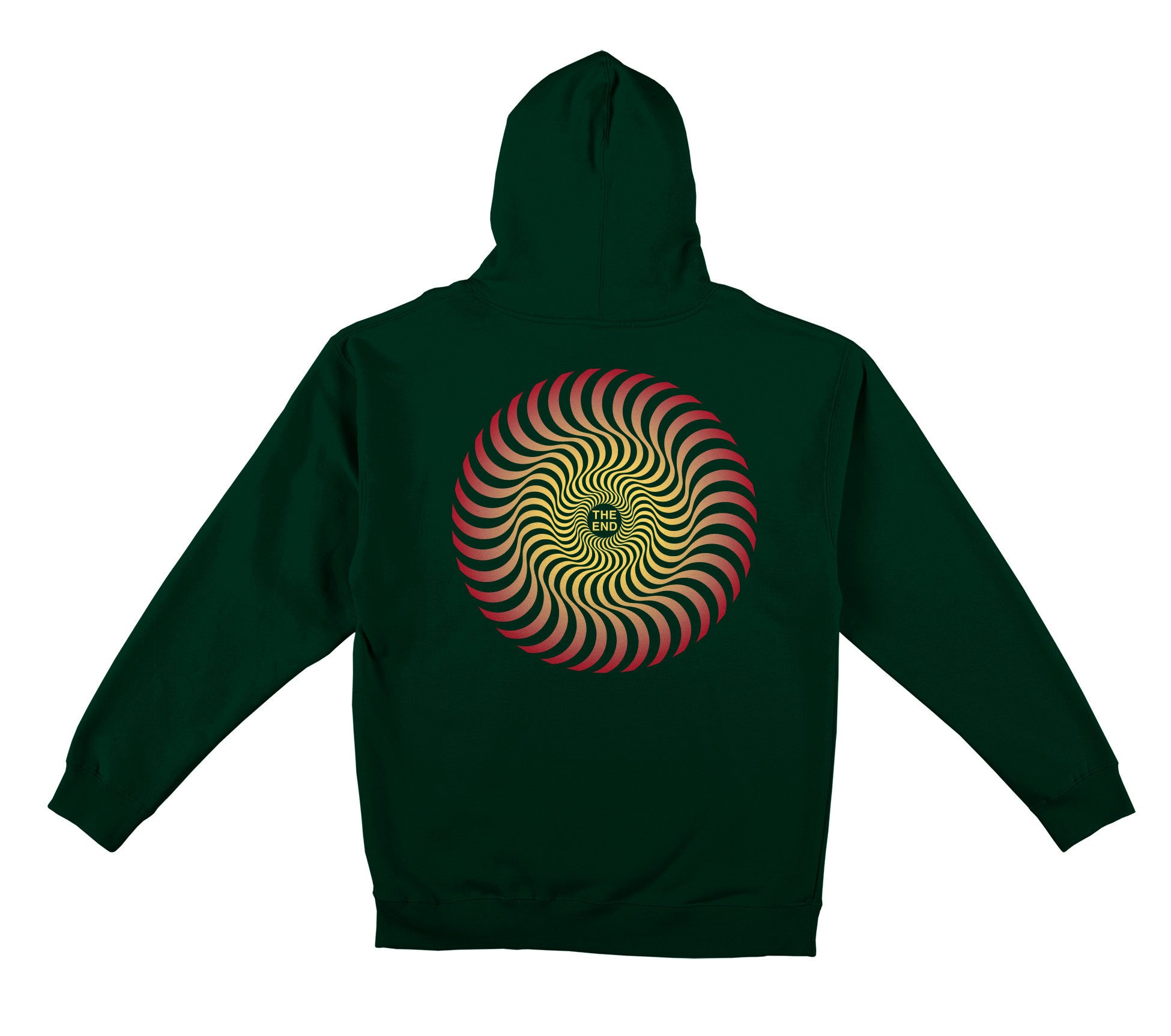 Dark Green Classic Swirl Fade Spitfire Wheels Sweatshirt Back