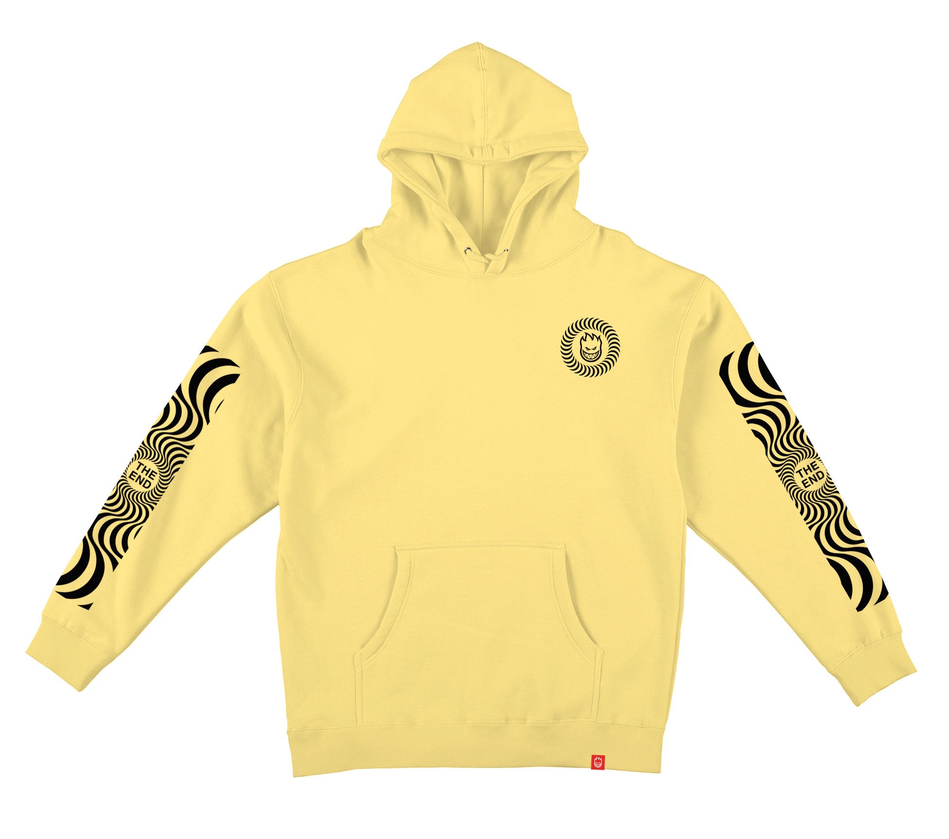 Yellow Classic Swirl Sleeve Spitfire Wheels Printed Hoodie